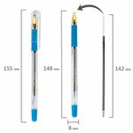 Ручки шариковые с грипом BRAUBERG "X-ONE", НАБОР 10 ШТУК, СИНИЕ, корпус прозрачный, узел 0,5 мм, линия письма 0,35 мм, 143990