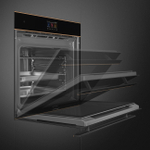 SMEG SO6604S4PNR Многофункциональный духовой шкаф, комбинированный с паром, 60 см, 20 функций, черное стекло Eclipse, медный профиль