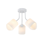 Люстра потолочная 3x60Вт E27, металл/стекло, белый, матовый плафон