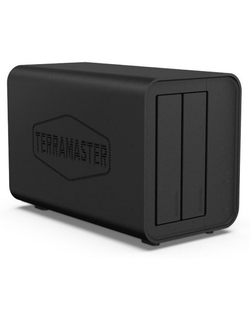 Система хранения данных TerraMaster D2-320 DAS tower/JBOD,RAID0,1/up to 2 SATA(3,5' or 2,5')/1xUSB3.1 Type-C gen2/1xPS/1YW