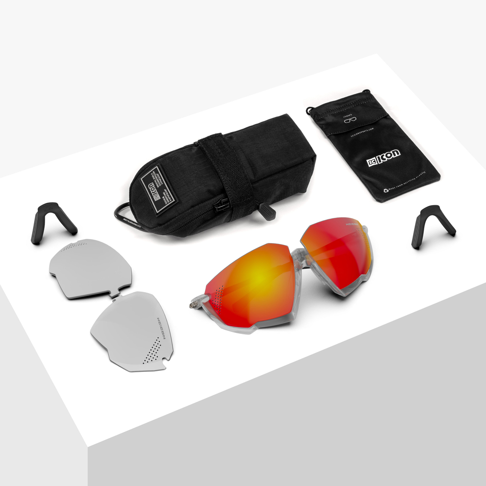 Спортивные очки c диоптриями Scicon Aerojet Titanium Sunglasses Crystal Gloss Multi Mirror Red + Rain Clear Lenses