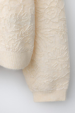 ZARA КАРДИГАН ИЗ ТРИКОТАЖА С ПАЙЕТКАМИ, ВАНИЛЬНЫЙ