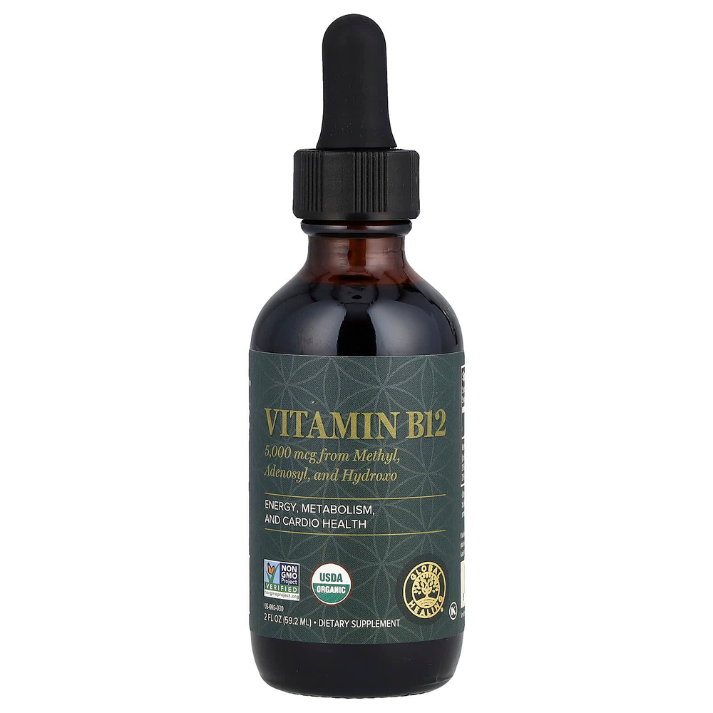 Global Healing, витамин B12, 5000 мкг, 59,2 мл (2 жидк. унции)