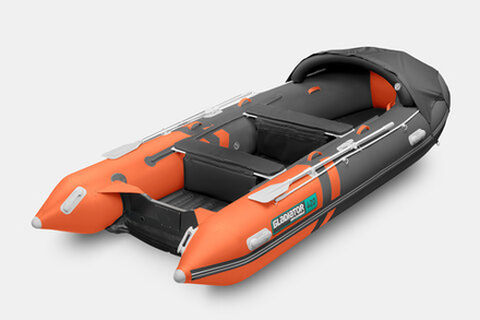Надувная лодка GLADIATOR E420PRO оранжево-темносерый