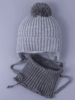 Шапка детская осенняя вязаная и снуд