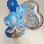 Шар Мрамор (12''/30 см) Голубой, агат, 50 шт.