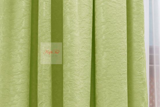 Комплект штор Луи (салатовый). Шторы из стриженного бархата