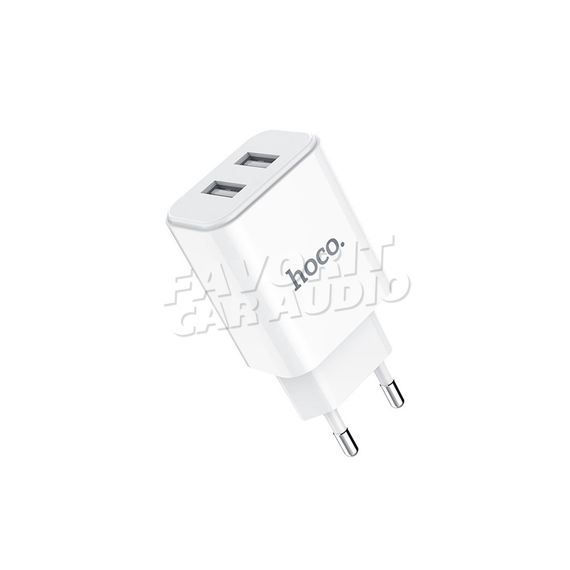 СЗУ 2USB HOCO C62A Victoria 2100mA пластик белый