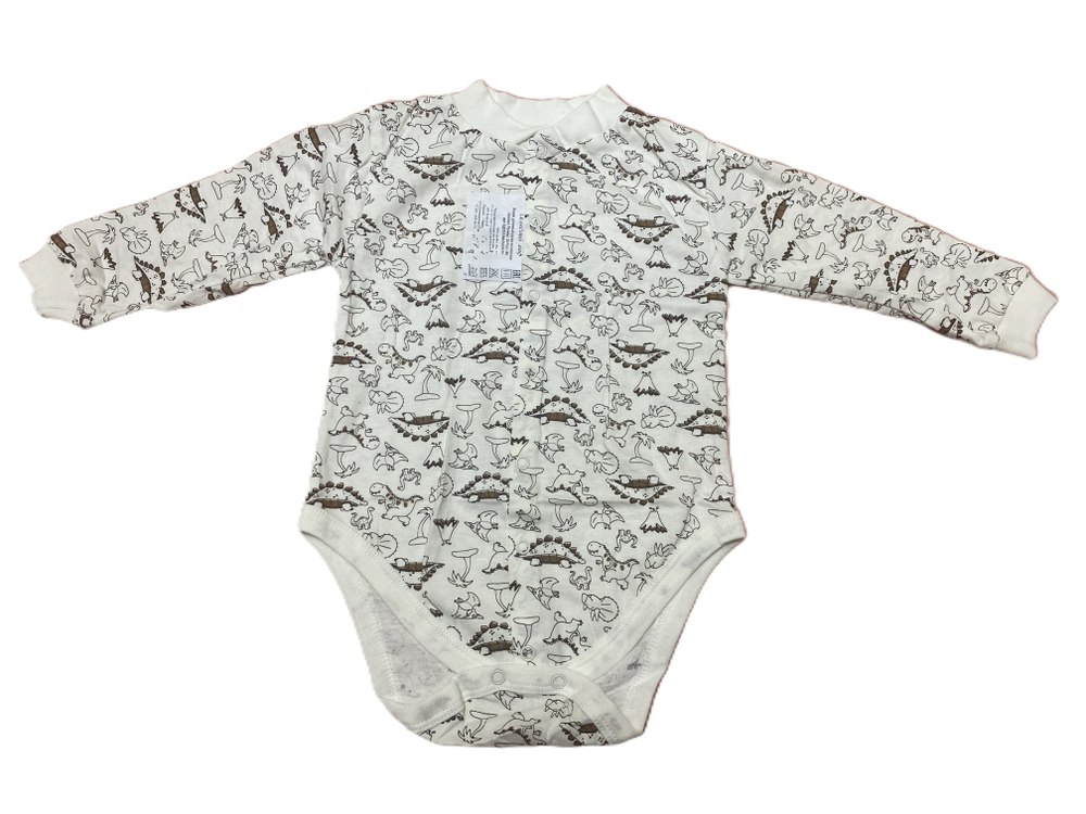 Боди с длинным рукавом на кнопках из кулирки (100% хлопок) на рост 86 см