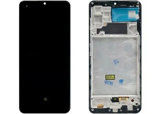 Дисплей для Samsung A325F Galaxy A32 в сборе с сенсором и рамкой (Черный) AMOLED