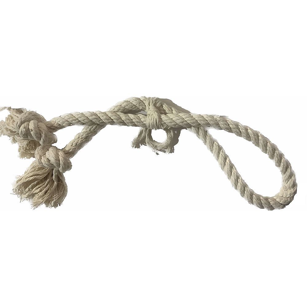 СВ-016 Игрушка для собак канат кольцо с 2 хвостами, 3 плетение, длина 50 см