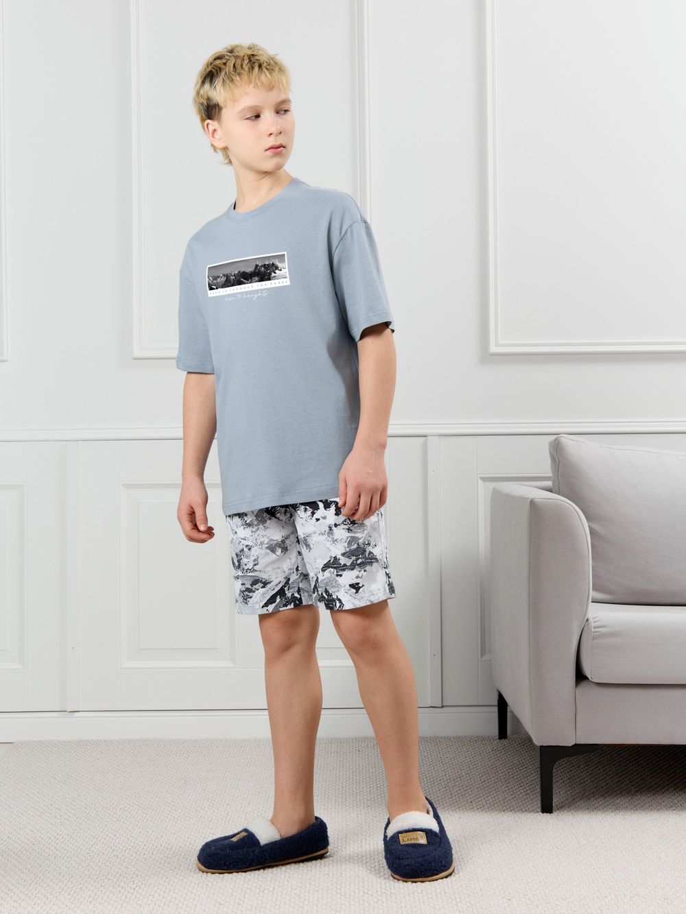 Костюм для мальчика Олимп-2 Виотекс СЕРЫЙ