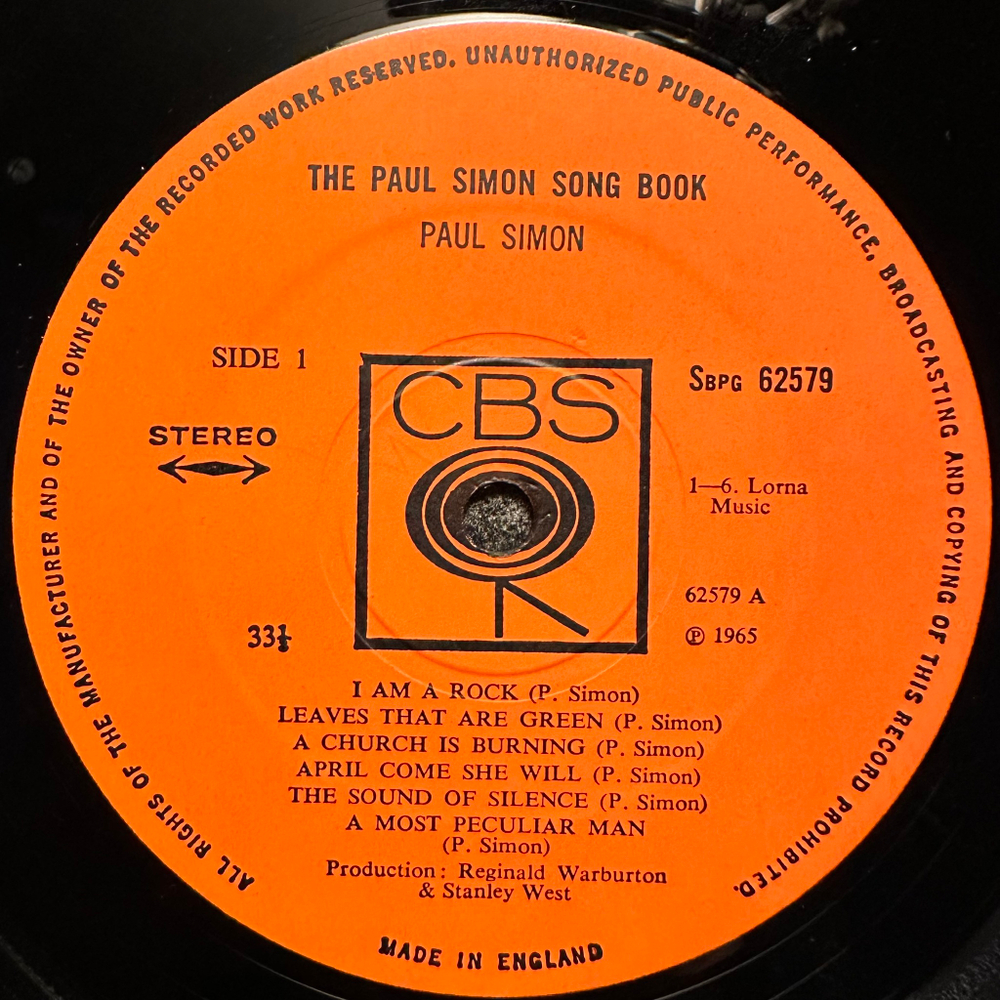 Paul Simon - The Paul Simon Song Book (Англия)