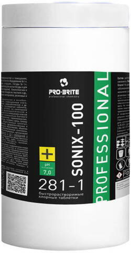 PRO-BRITE SONIX-100 быстрорастворимые таблетки на основе хлора, 1 кг