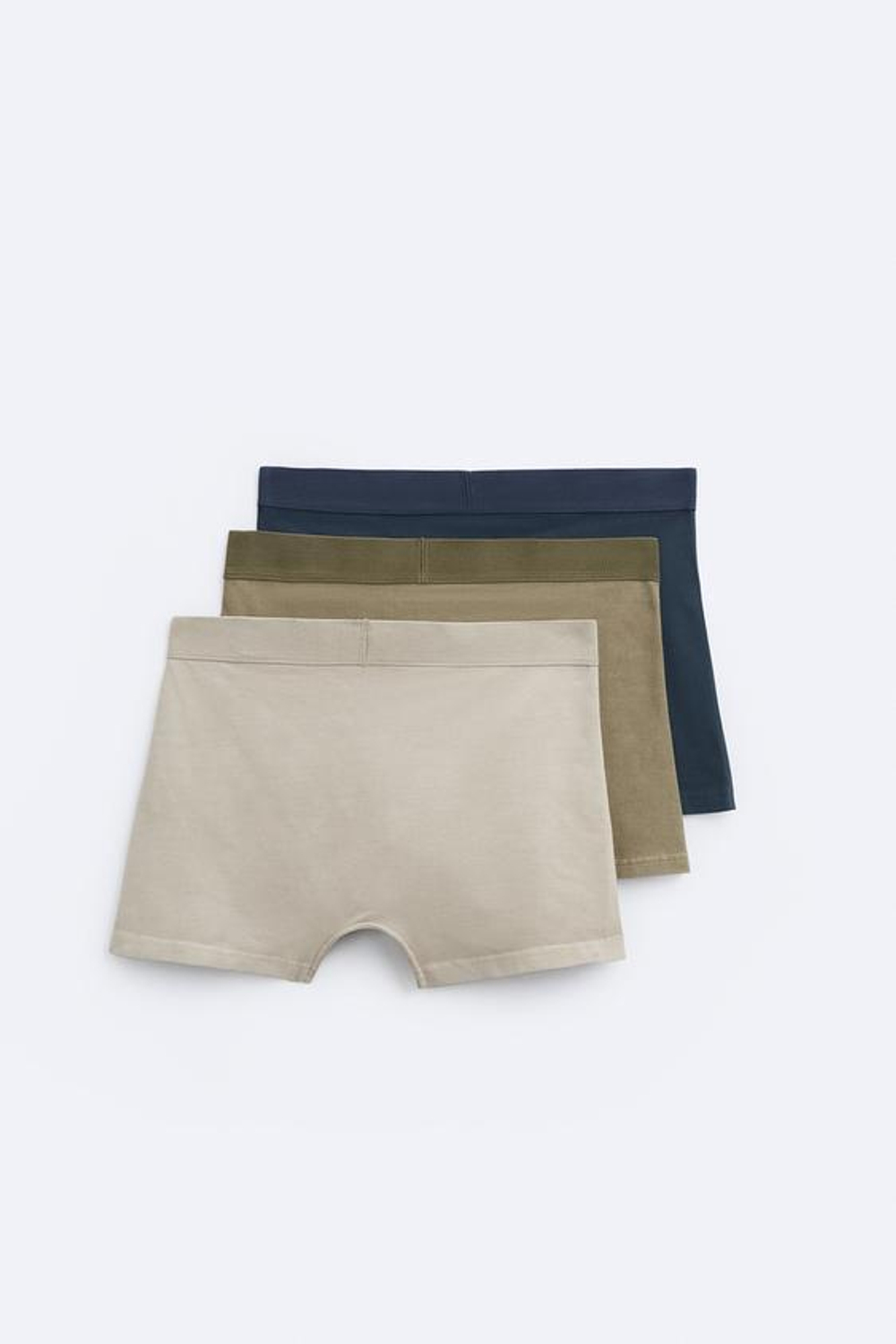 ZARA НАБОР ИЗ ТРЕХ ХЛОПКОВЫХ ТРУСОВ-БОКСЕРОВ, РАЗНОЦВЕТНЫЙ