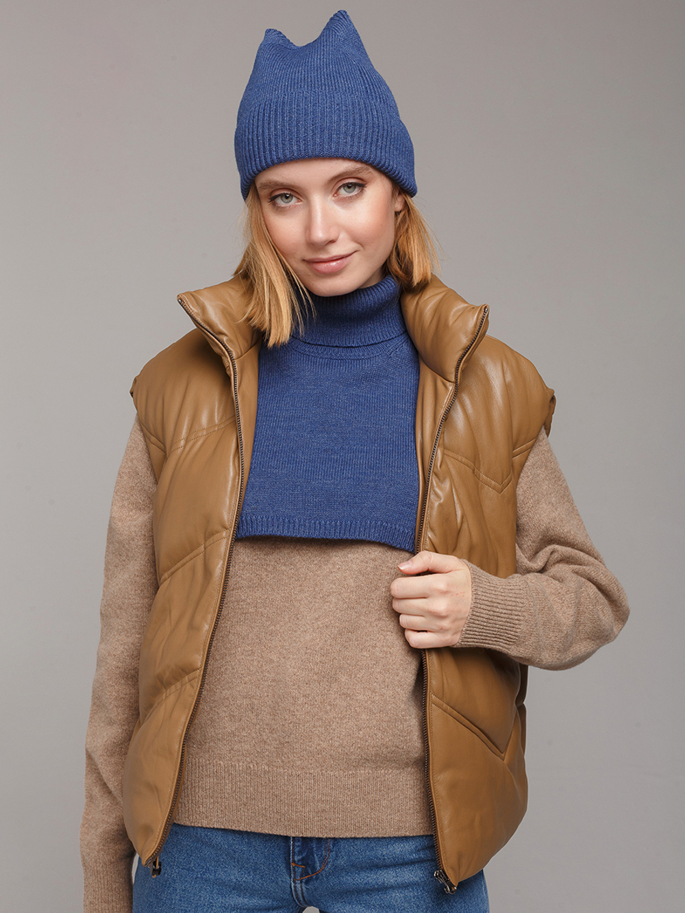 Манишка женская светлый джинс