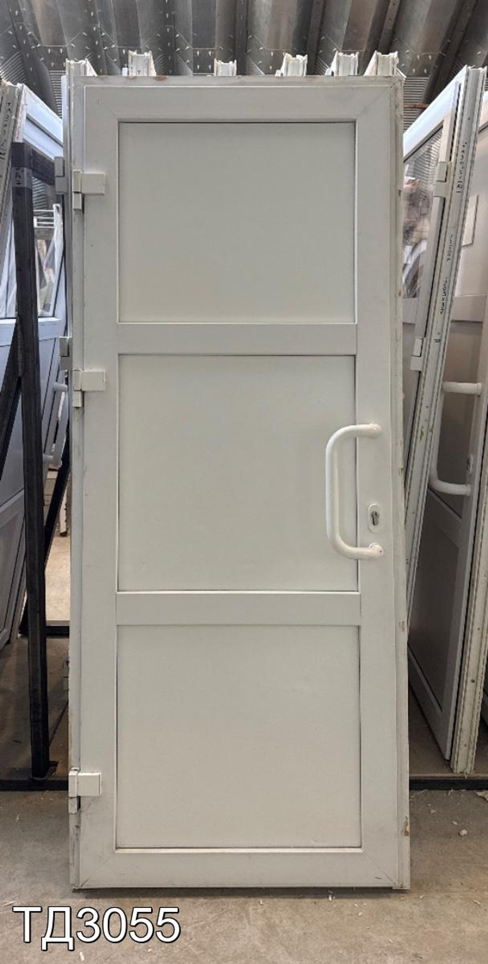 Дверь пластиковая входная Б/У 2040(в) x 850(ш)