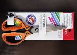 237456 Ножницы  BRAUBERG Ultra Color 190мм резиновые вставки ребристые