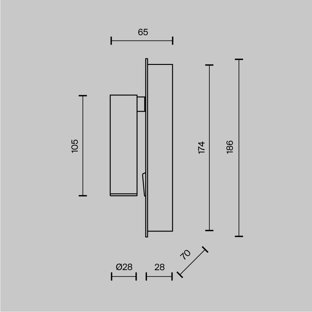 Настенный светильник (бра) Technical C041WL-L3B3K