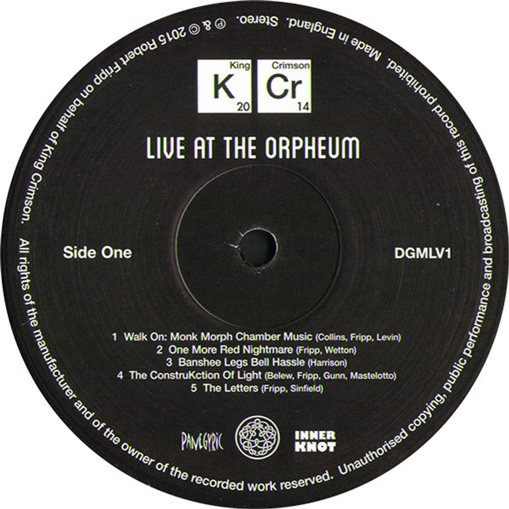 King Crimson /  Live At The Orpheum (LP)
