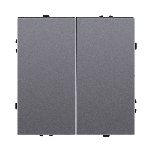 Выключатель 2-клавишный проходной 10А/250В, серый Kollinger Eclipse EC-005GY