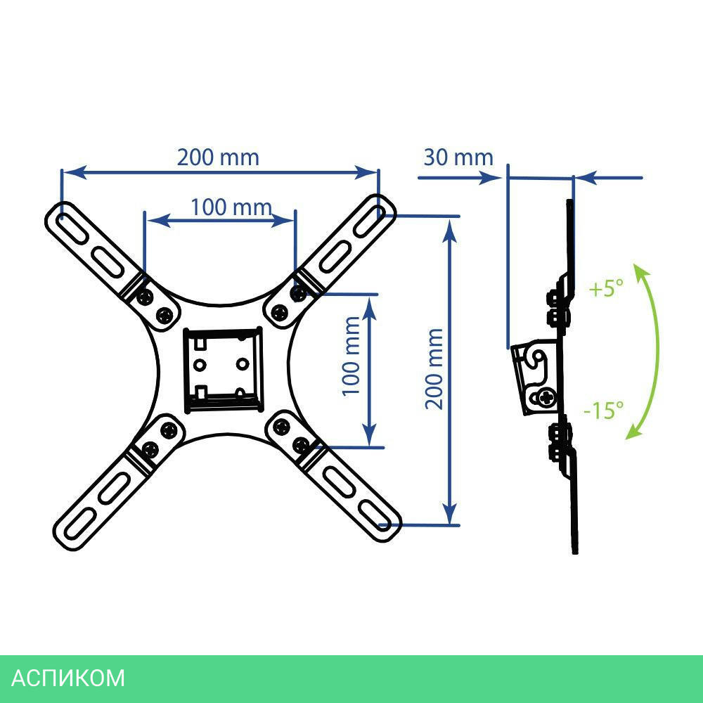 Кронштейн Kromax Vega-8 Black (24048)