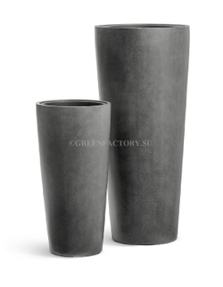 Кашпо TREEZ Effectory - Beton - Высокий конус - Темно-серый бетон