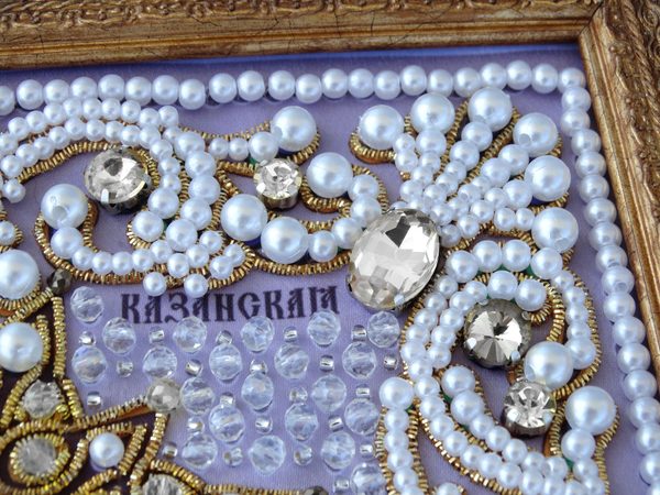 ЖС-5-ЗБ Набор для вышивания хрустальными камнями Богородица Казанская (белый)