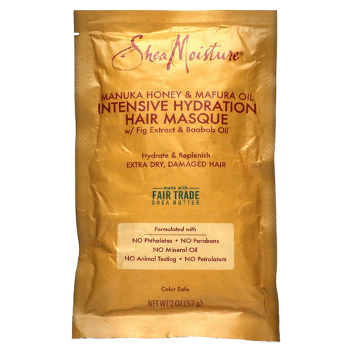 SheaMoisture, маска для волос, с медом манука с маслом мафуры, интенсивное увлажнение, 57 г (2 унции)