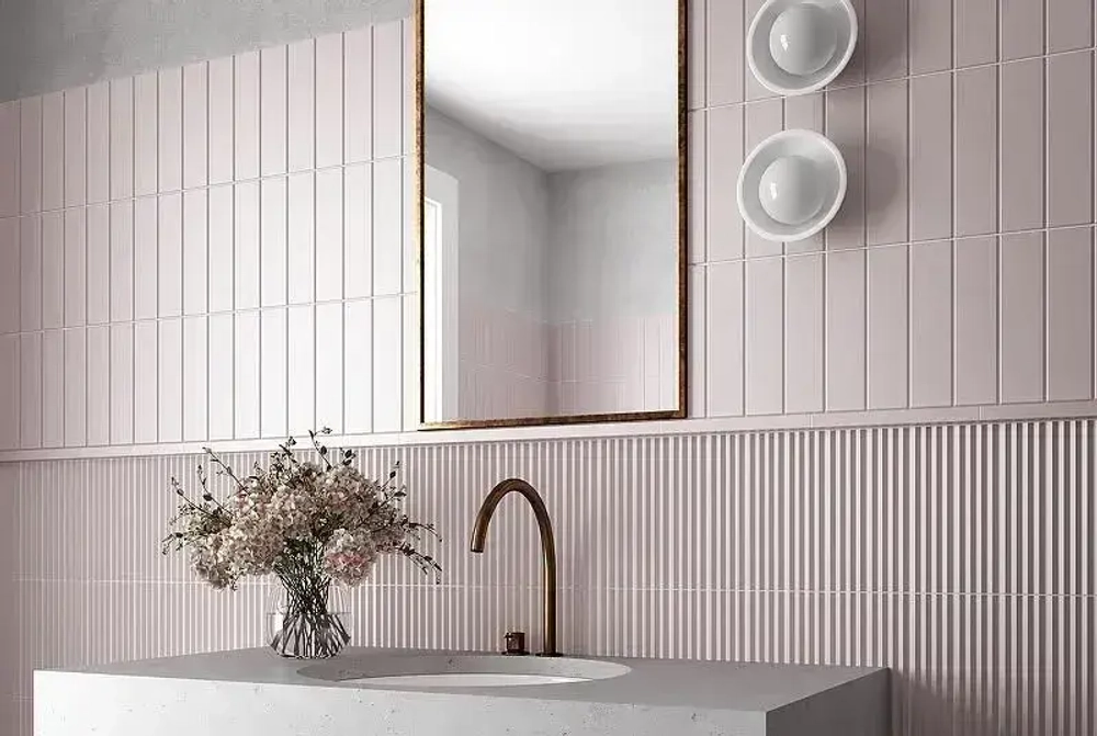 Керамическая плитка Equipe Costa Nova Onda Pink Stony Glossy 28493 настенная 5х20 см