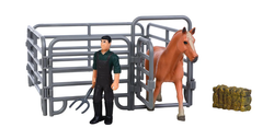 Игровой набор Masai Mara Мир лошадей: Авелинская лошадь, фермер, ограждение, сено