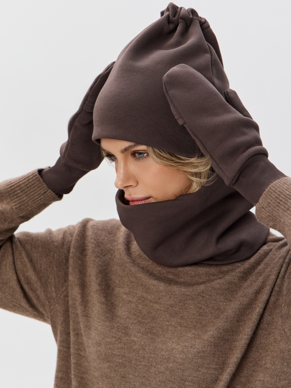 Рукавички-трансформеры из футера с начесом