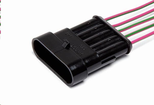 Разъем 5-ти контактный штыревой для жгута форсунок Г-3302 с проводами, ответная часть AX-323 (CARGEN)