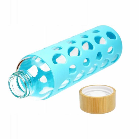 Бутылка для воды 550 мл. Kamille KM 9023 стеклянная в силиконовом чехле