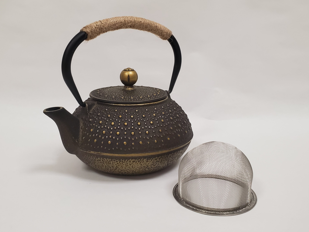 308002.3 Чайник БРОНЗА "Золотая черепаха" с ситом, 800мл, чугун