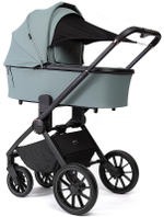 Детская коляска Peppy Monaco 3 в 1 с автокреслом Rise Mint (мятный), рама черная