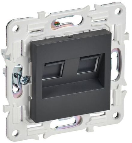 Розетка компьютерная двойн. RJ45 кат.5E SKANDY SK-K03T титан IEK SK-K20-1-K48