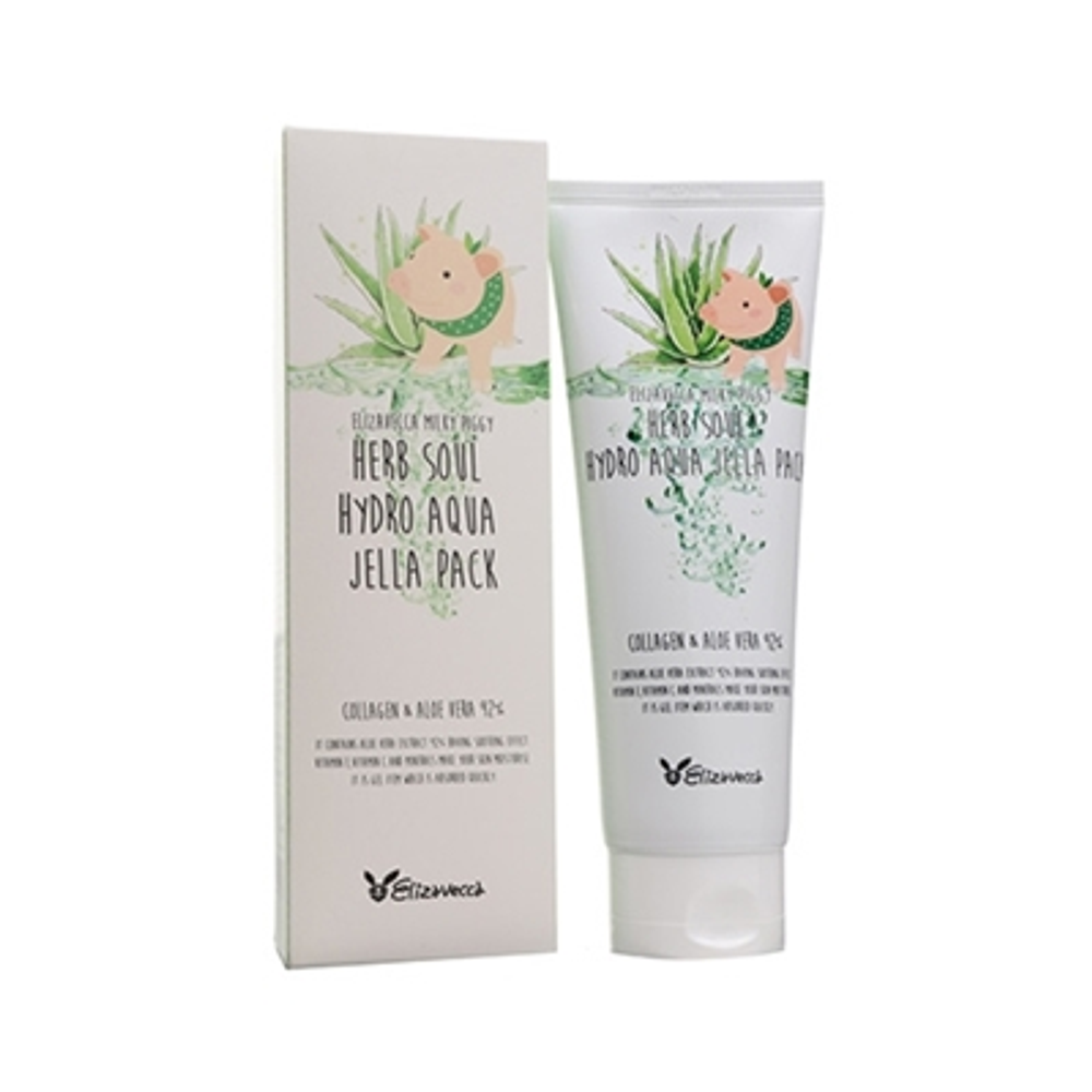Elizavecca Маска для лица УВЛАЖНЕНИЕ/АЛОЭ Milky Piggy Herb Soul Hydro Aqua Jella Pack, 250 мл
