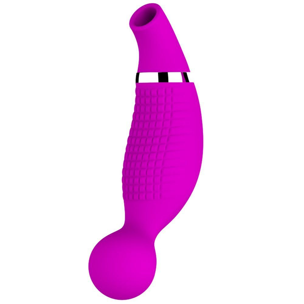 Двусторонний стимулятор Romance Pecker - с вибрацией и функцией всасывания (Цвет: лиловый)