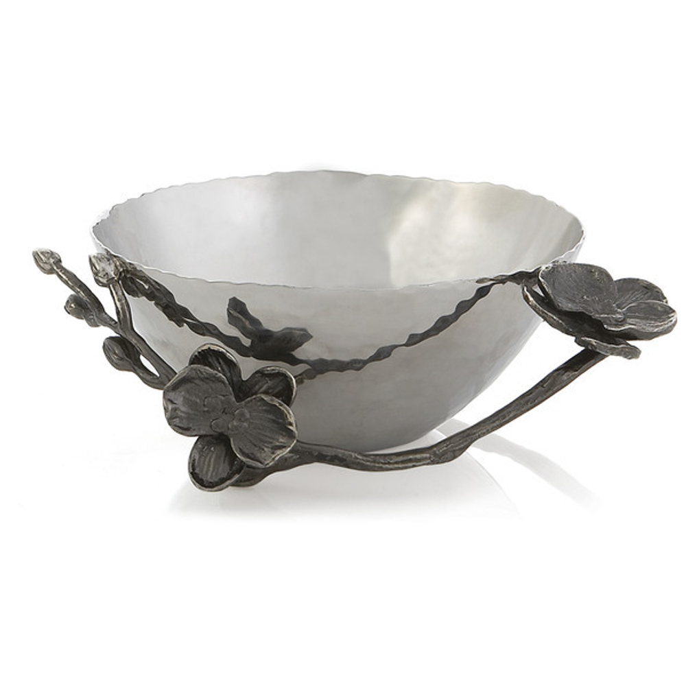 Чаша для орехов 15см Michael Aram Черная орхидея серебристая