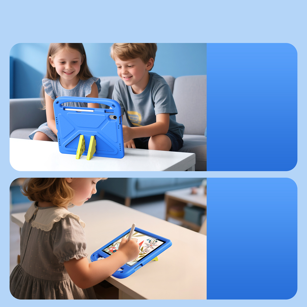 Детский чехол синего цвета на планшет iPad 10 (2022-) и iPad 11 (2025-) от Dux Ducis, серия Puff Series Case