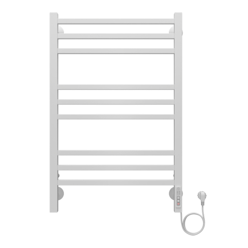 Полотенцесушитель электрический AZARIO ANCONA 500/800 квадрат, 9 секций, диммер справа, белый