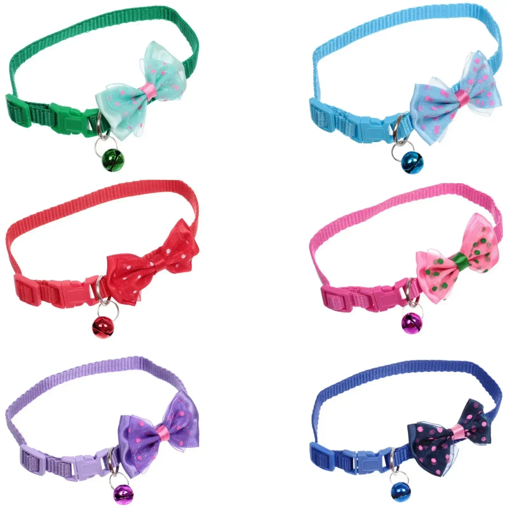 Ошейник с колокольчиком 1*19-32см «Zoo City-Бабочка» микс цветов (минивложение 12шт)