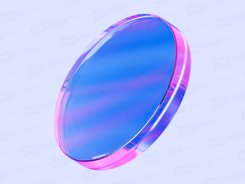 Абстрактный стеклянный круг в розовых и синих тонах