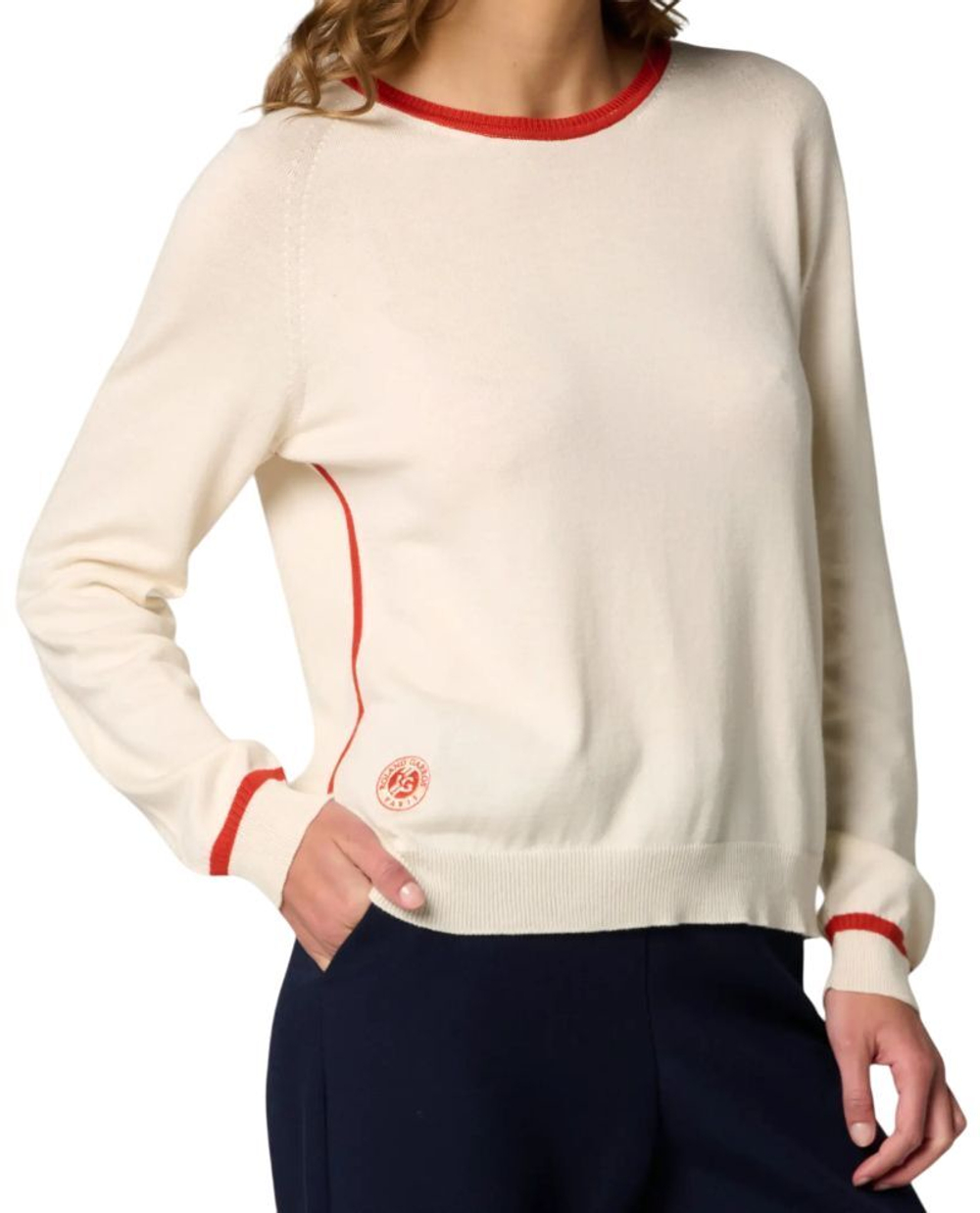 Женская теннисная куртка Roland Garros Heritage Tiffany Sweater - ecru