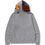 A Bathing Ape Bathing Ape Shark Pattern Hooded Zip Up Свитшот серый