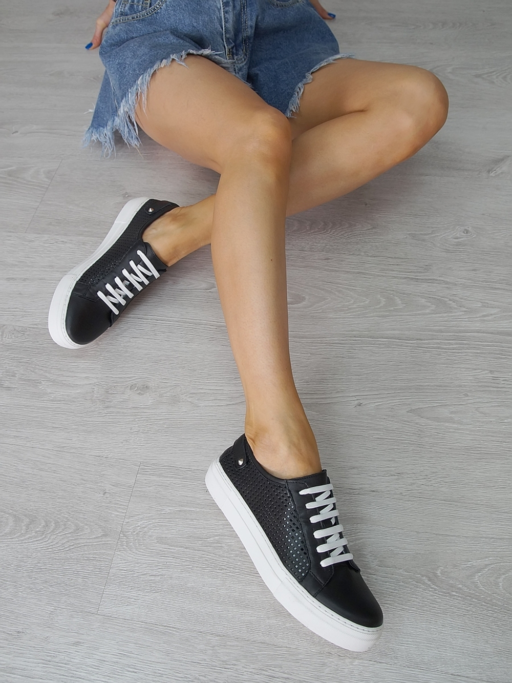 Кеды женские летние натуральная кожа