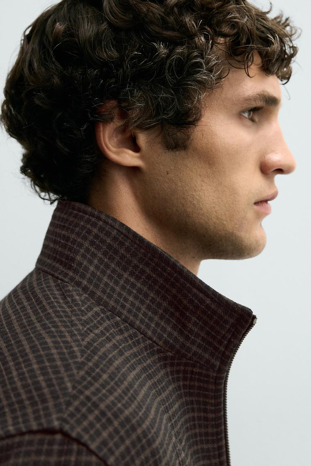 ZARA КУРТКА В КЛЕТКУ, ЧЕРНЫЙ/КОРИЧНЕВЫЙ