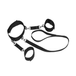 Ошейник с наручниками и поводком (Цвет: черный)