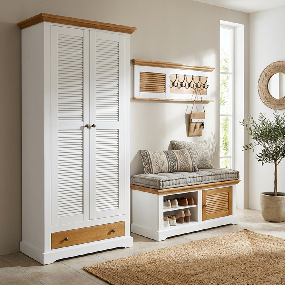 Шкаф для одежды Асти из МДФ и натурального дуба